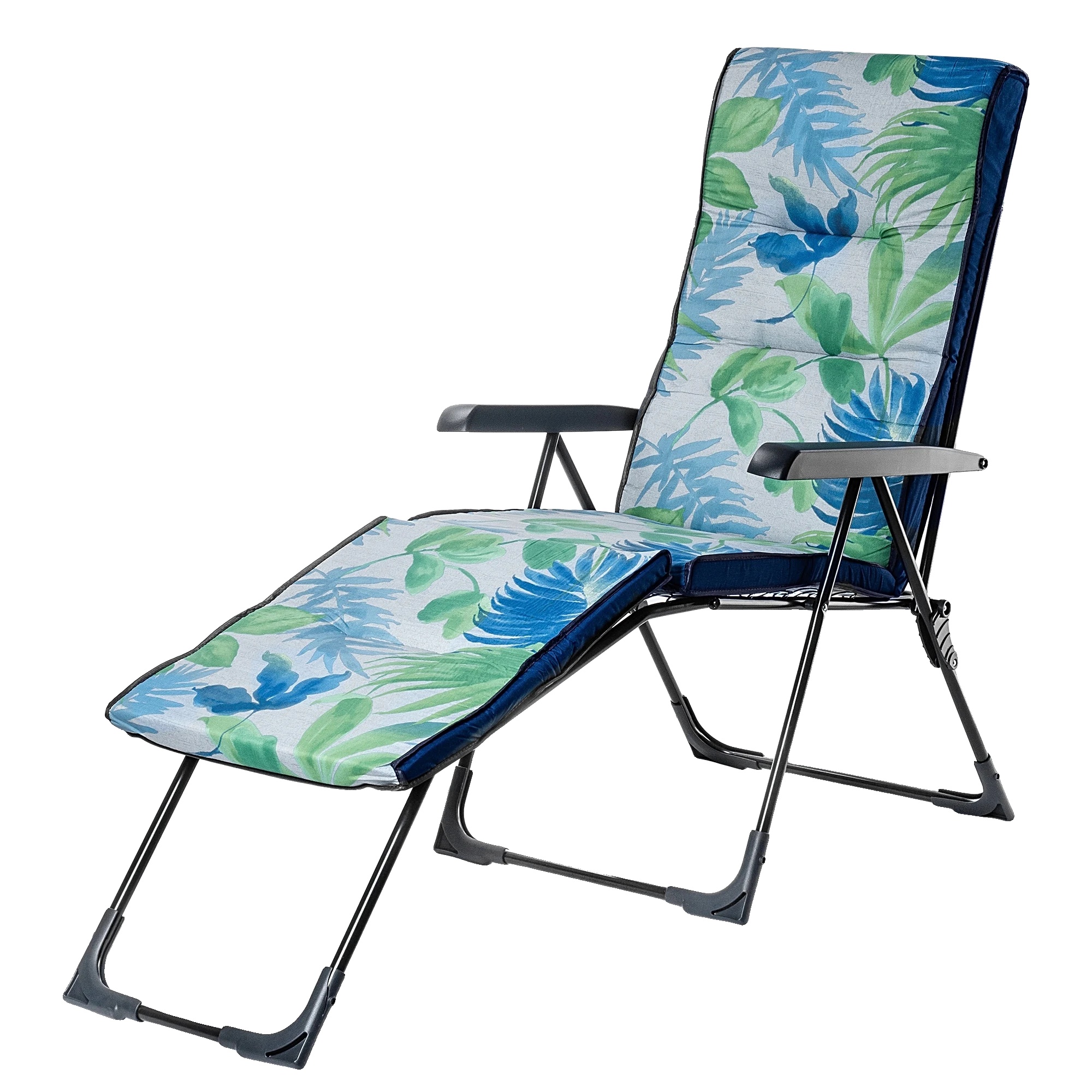 Liegestuhl, Stahlrahmen, Ergonomischer Komfort, Blau