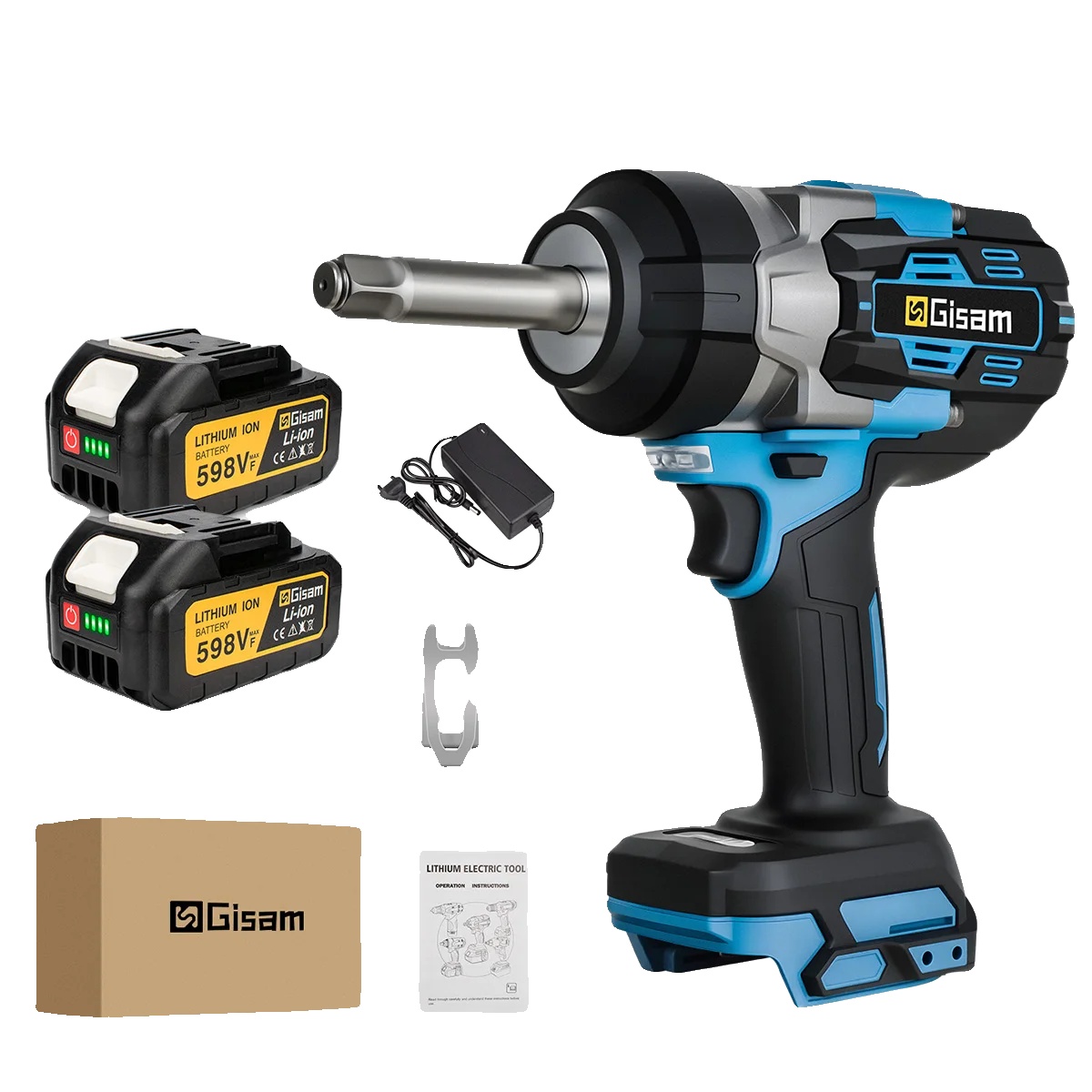 Schlagschrauber, 2800 N·m Drehmoment, Bürstenloser Motor, 2 Batteriekarton