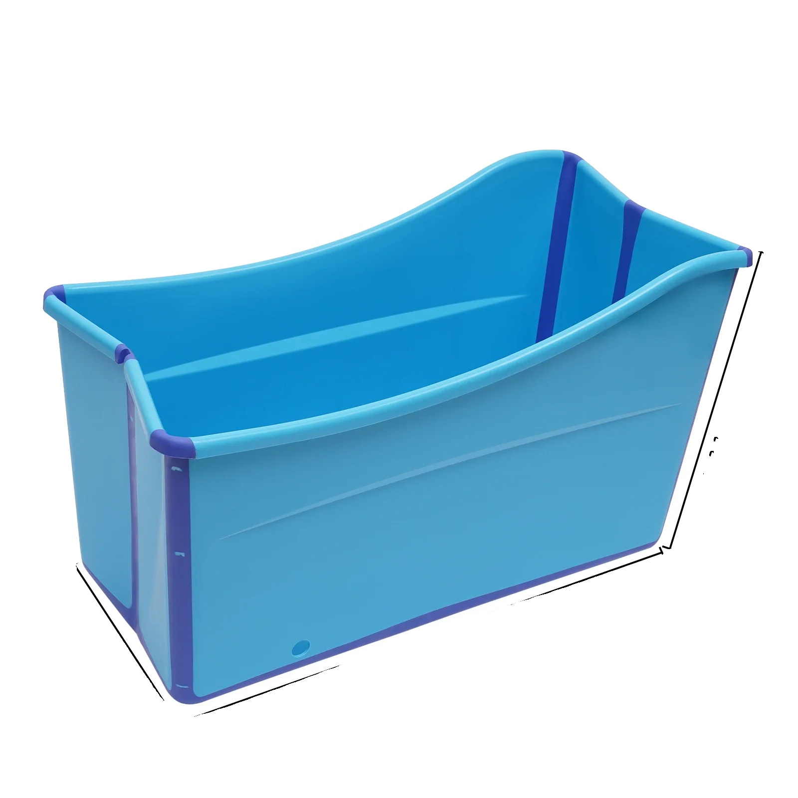 Klappbare Badewanne, Platzsparendes Design, Komfortables Badeerlebnis, Blau