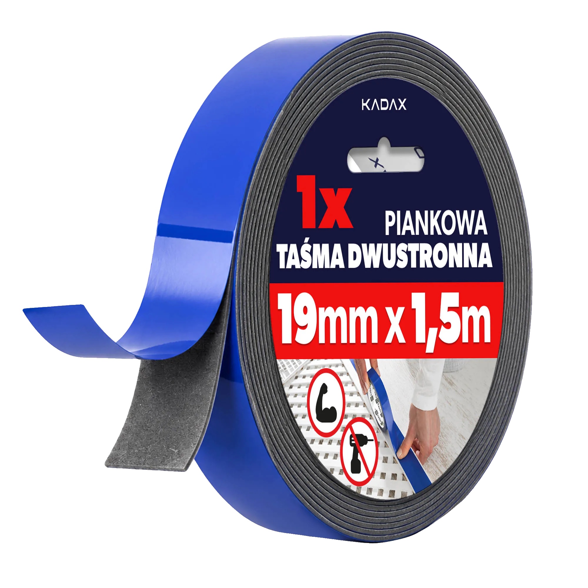 Doppelseitiges Schaumklebeband, Langlebige Haftung, Vielseitige Verwendung, Blau