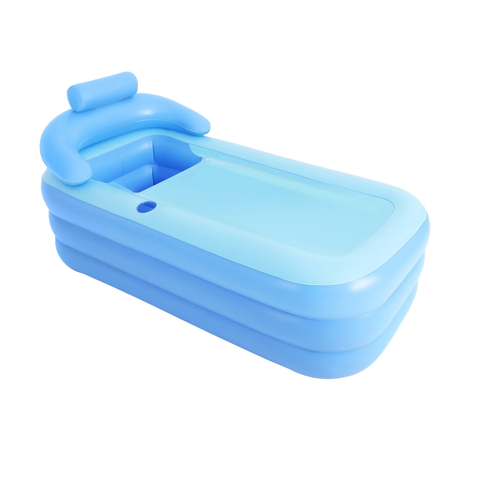 Aufblasbare Badewanne, Ergonomisches Design, Platzsparende Aufbewahrung, Blau