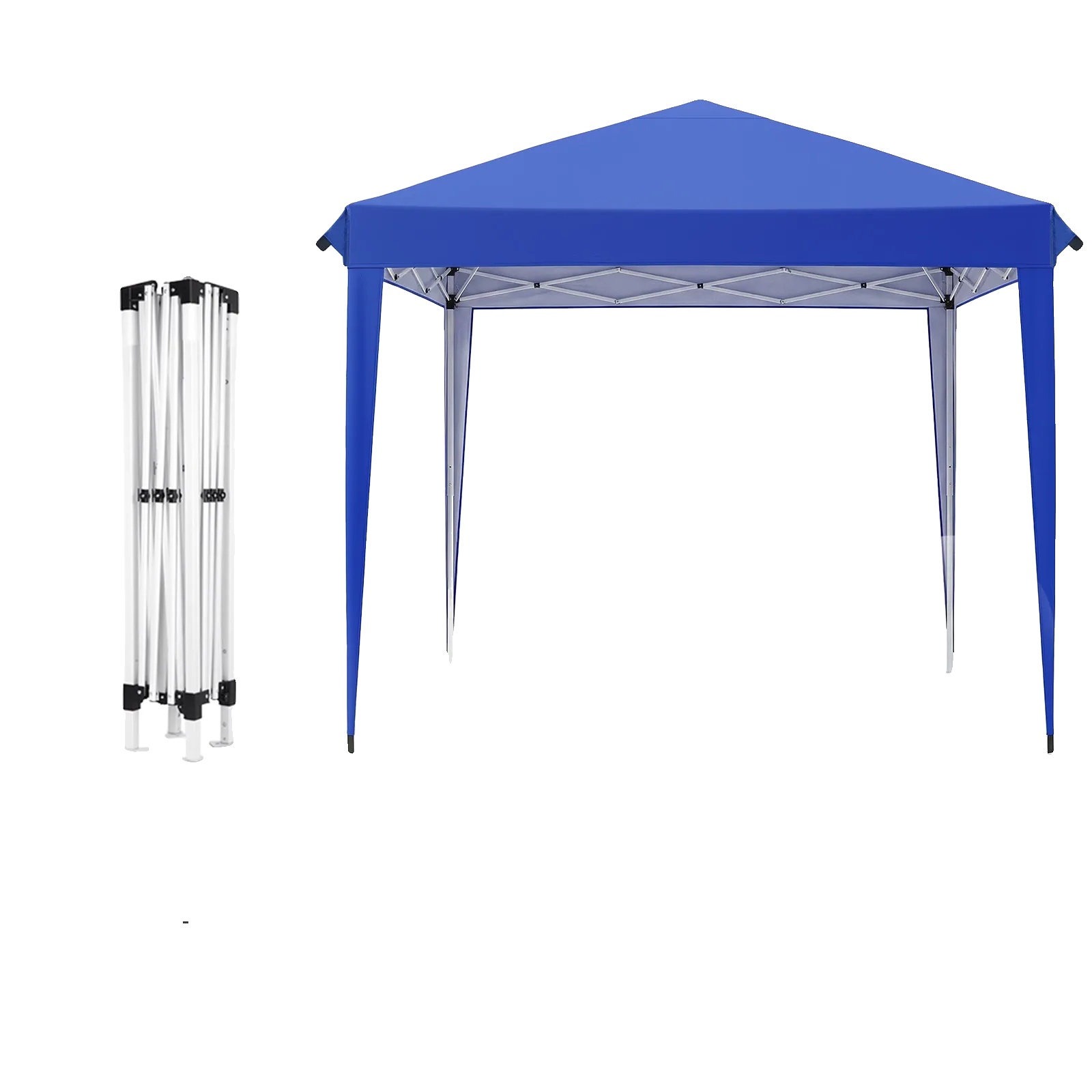 Pavillon, Höhenverstellbar, Uv-schutzbeschichtetes Dach, Blau-3x3meter