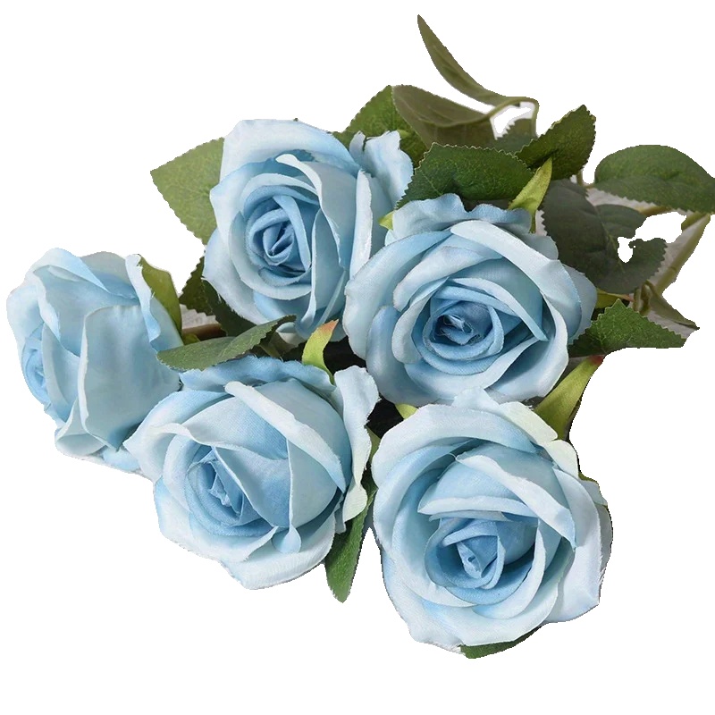 Künstlicher Rosenstrauß, Elegantes Blumendesign, Vielseitig Für Veranstaltungen, Blau