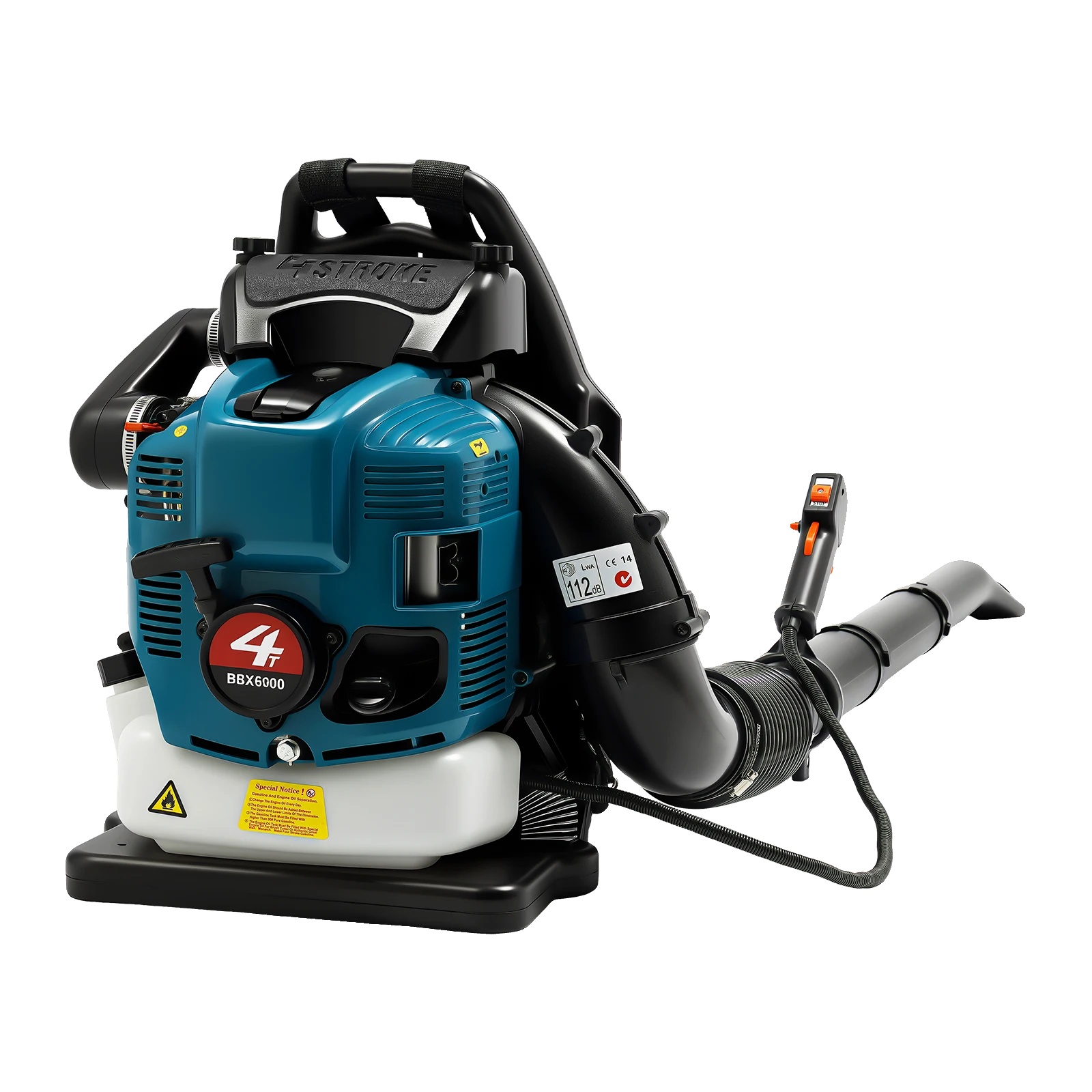 Benzin-rucksack-laubbläser, 4-takt-motor, Einstellbare Geschwindigkeit, Blau