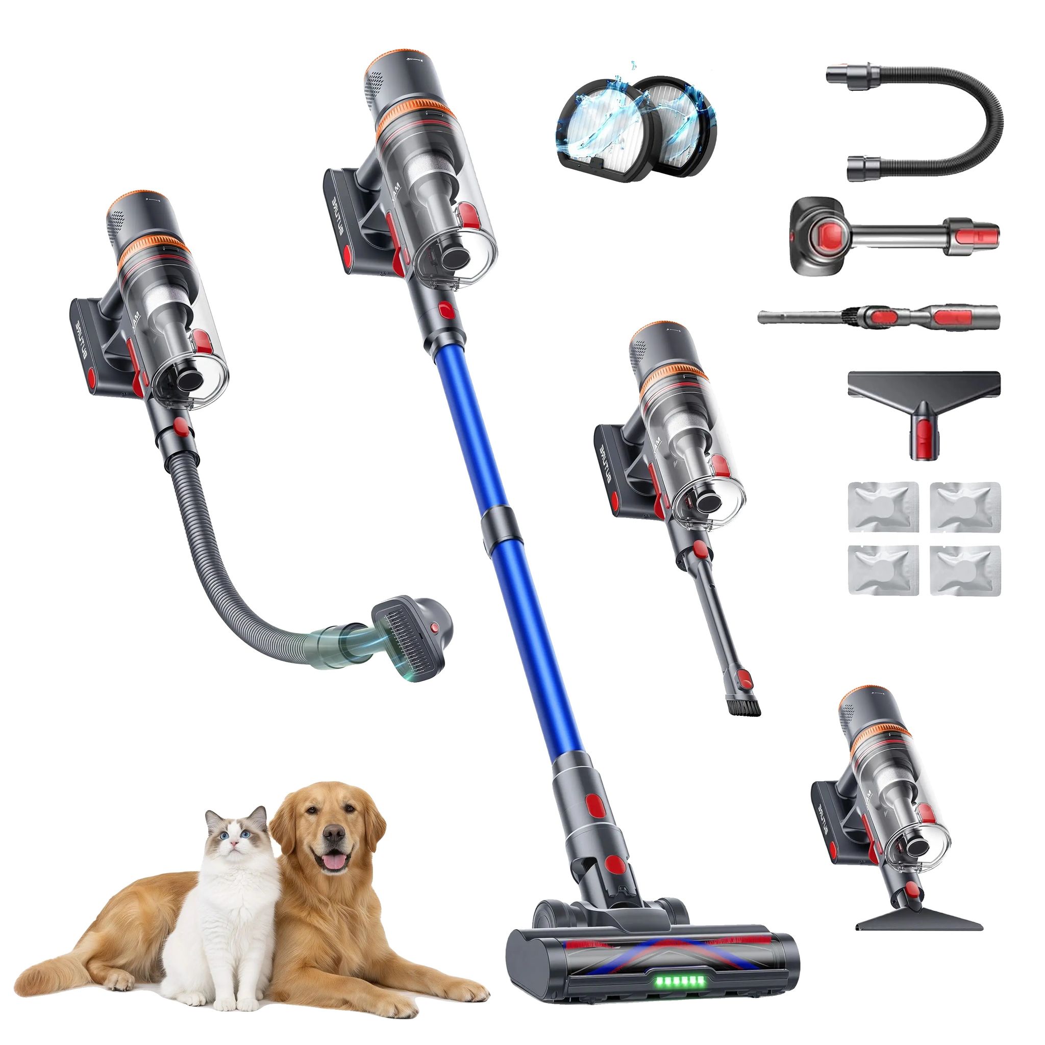 Akku-staubsauger, Leistungsstarke Tierhaare-saugkraft, Hepa-filterung, Vc200, 220v-240v Eu-stecker