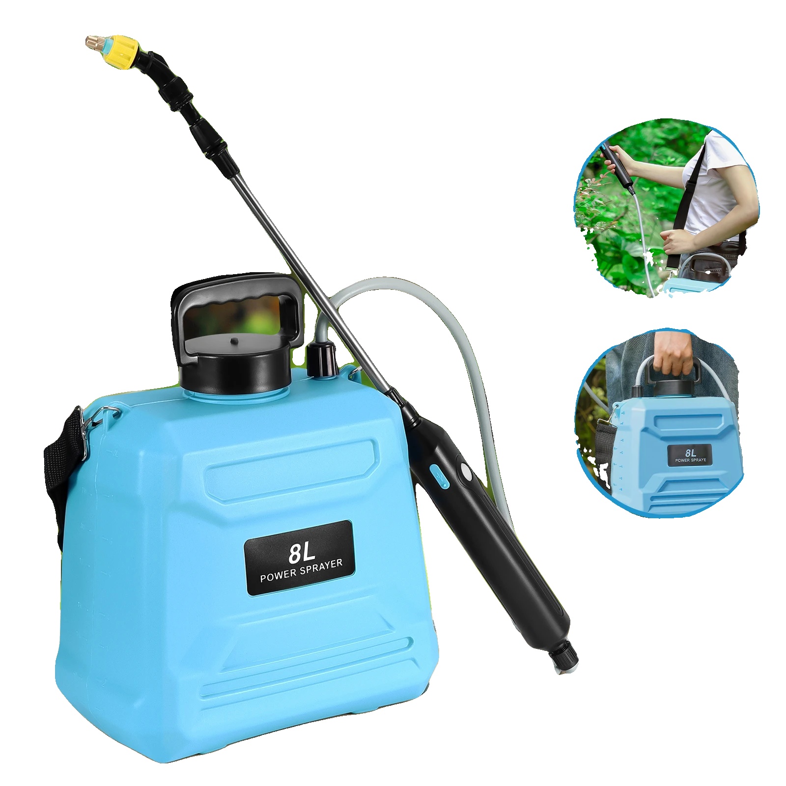 Elektrischer Pestizidsprüher, 8l Kapazität, Selbstansaugende Pumpe, Blau