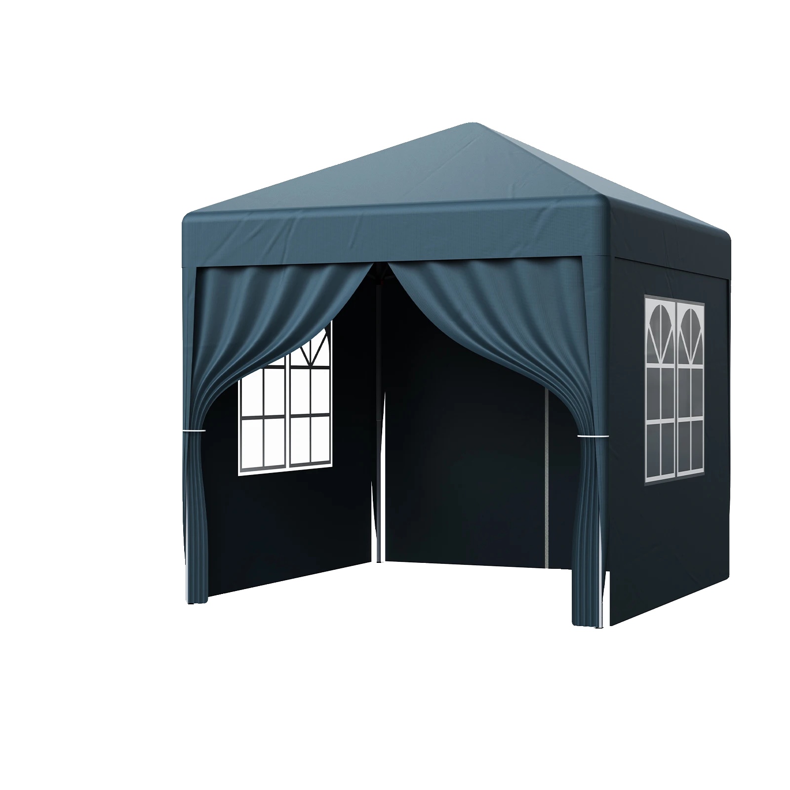 Gazebo Zelt, Wasserdichte Überdachung, Einfache Montage, 2x2m Blau 4 Wände