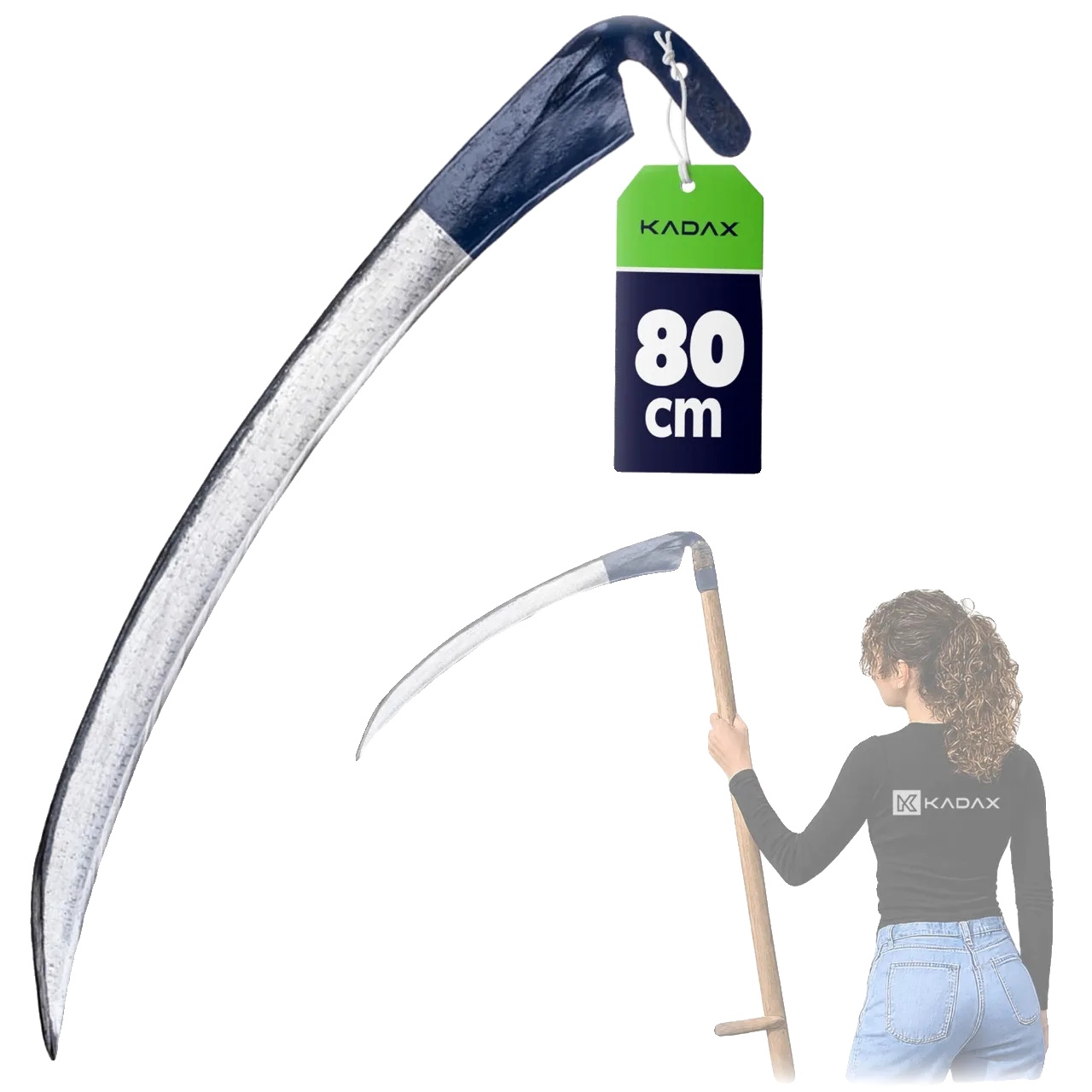 Handhacke, Metall, 80 Cm Länge, Garten- Und Waldkompatibilität, Effizientes Rasenmähen, Ergonomisch Gestalteter Griff