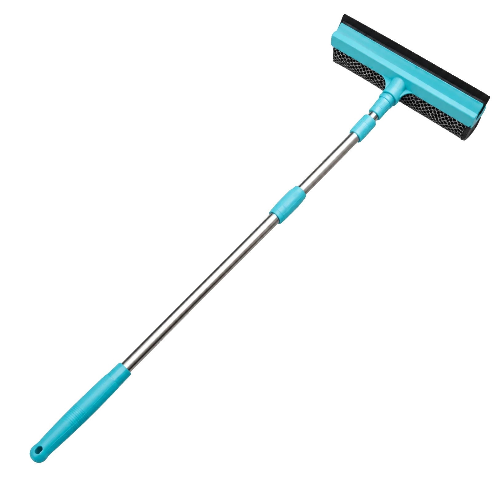 Fensterreiniger, Verstellbarer Griff, 2-in-1 Seife Und Trocken, Blau 50-90206cm