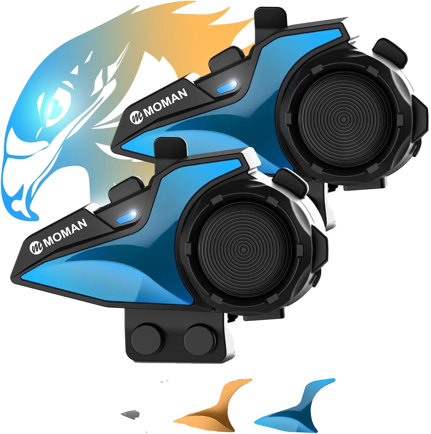 Motorradhelm-intercom, Dual-chip-technologie, Hi-fi-sound, 2 Pack