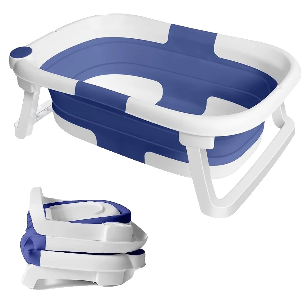 Babybadewanne, Faltbares Design, Sicherheits-temperaturanzeige, Blau
