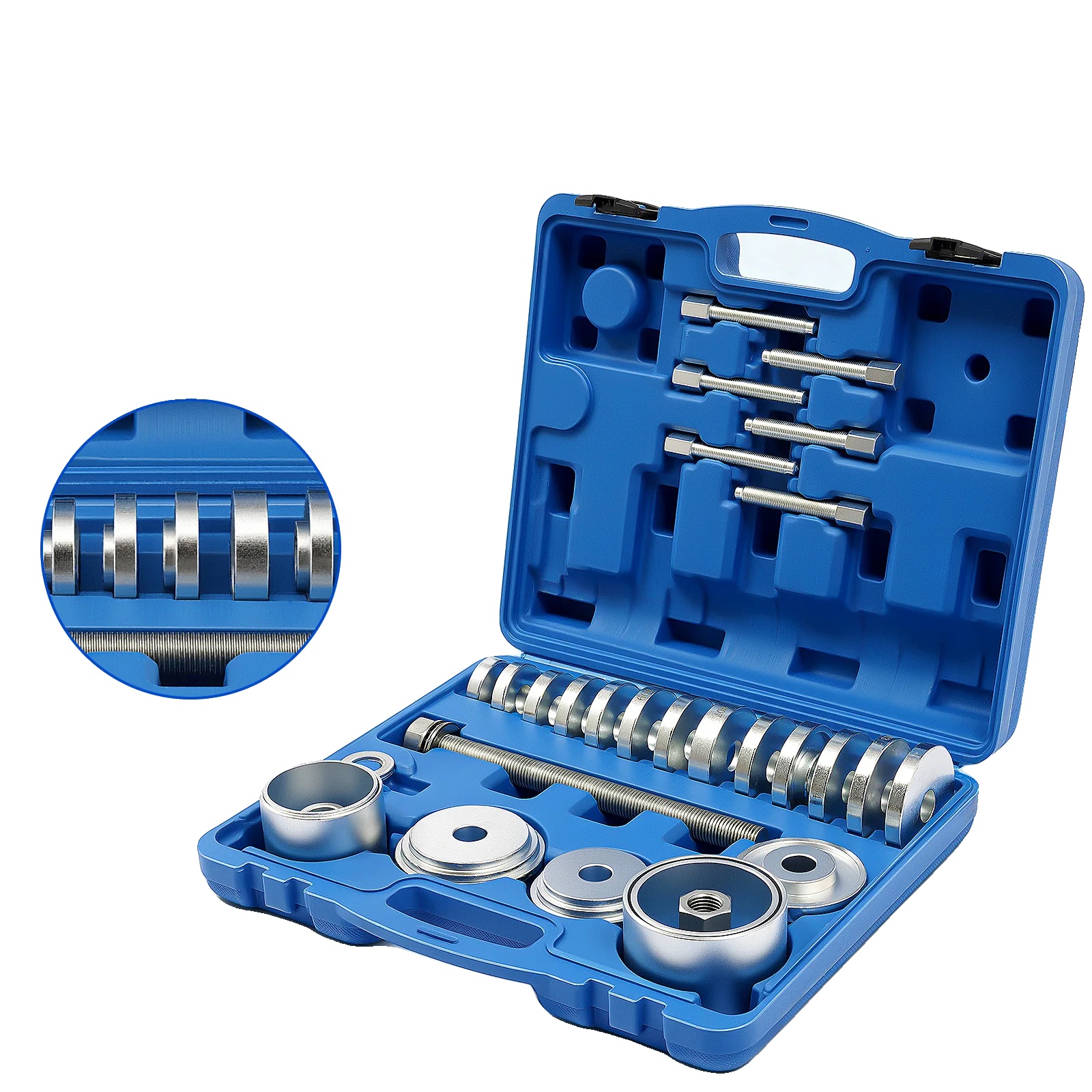 Radlagerpressen-kit, Konstruktion Aus Kohlenstoffstahl, Boxgröße 43cm X 35cm X 10cm, Durchmesser Der Druckplatte 50-83,4mm, Durchmesser Der Glocke
