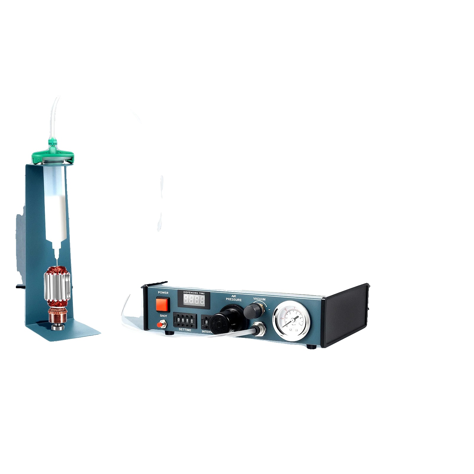 Kleberdispenser-maschine, Hochwertige Aluminiumlegierung, 250mm X 200mm X 150mm, Kompatibel Mit Verschiedenen Klebstoffen, Programmierbarer Timer Mit
