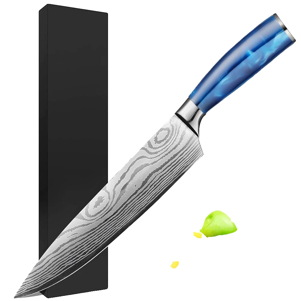 Küchenmesser, Ergonomisches Design, Präzises Schneiden, Blau