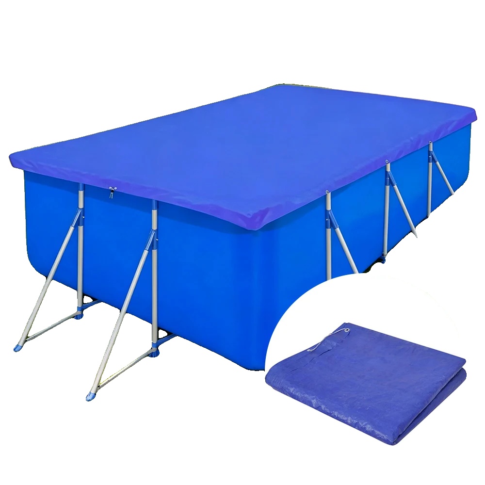 Rechteckige Poolabdeckungen, Stoff, 394 X 207 Cm, Wasserdicht, Reißfest, 2 Stück