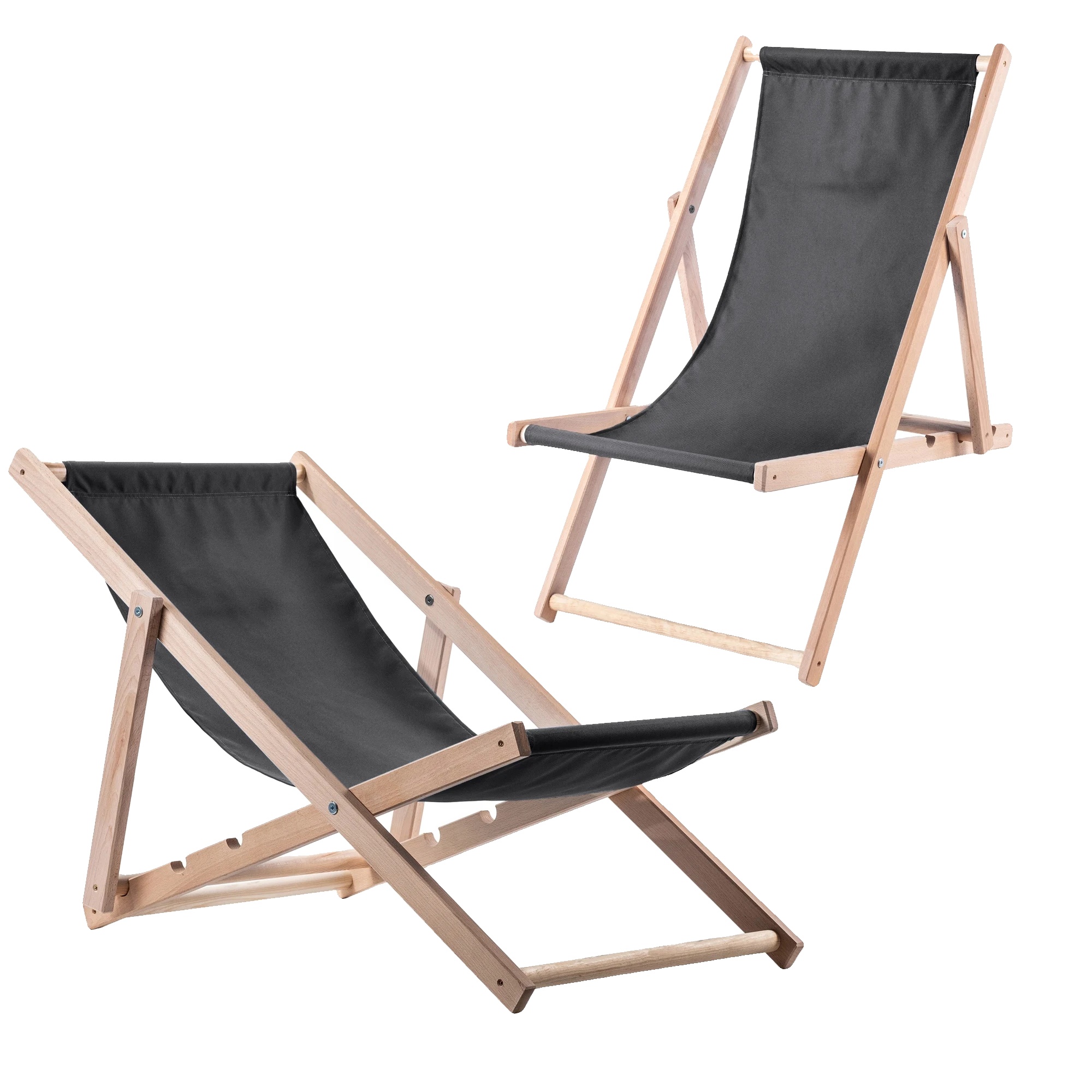Strandliege, Langlebige Holzbauweise, Umweltfreundliches Design, Blau