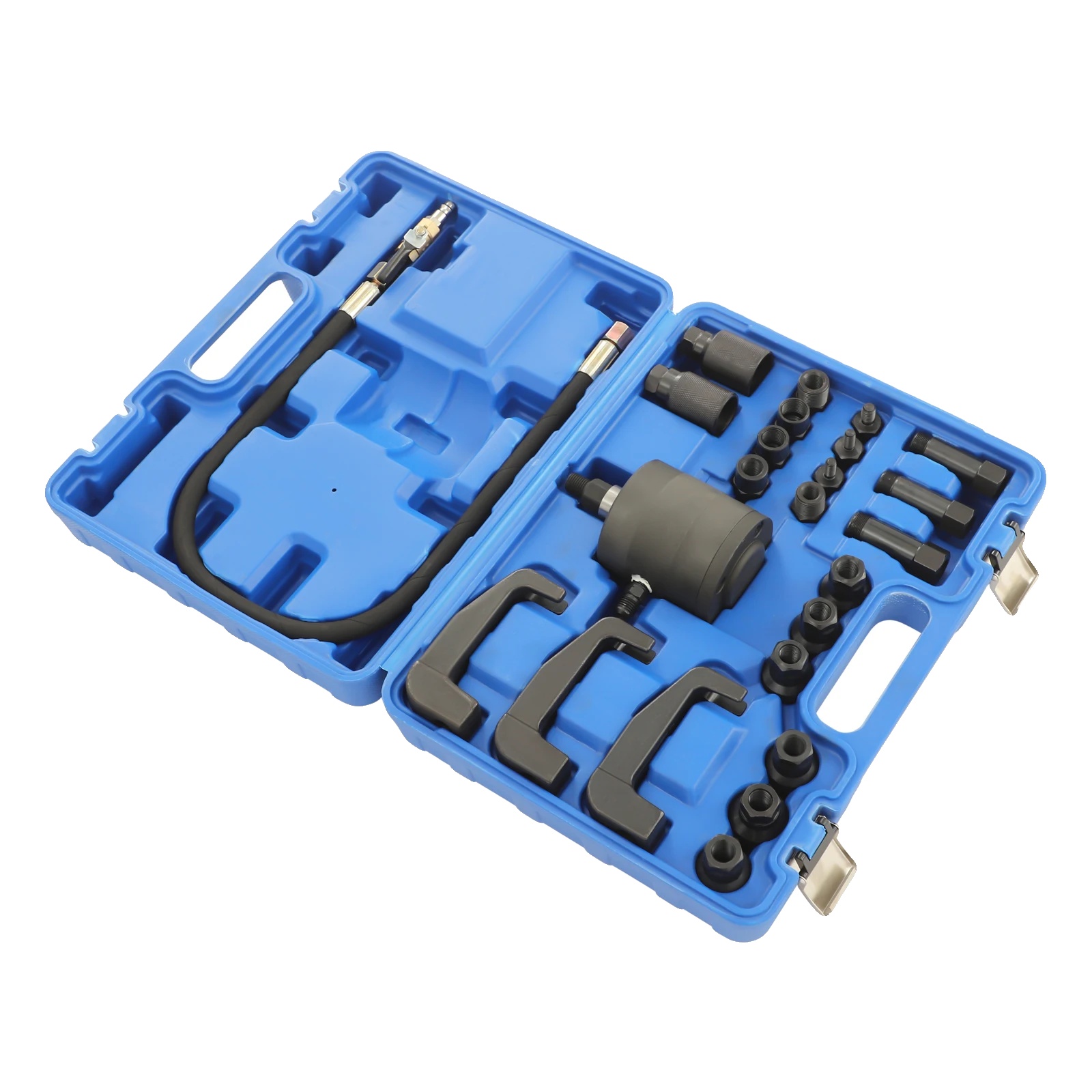 Pneumatisches Diesel-injektor-abzieher-set, 24 Teile, 5-8 Bar Druck, Enthält 19 Adapter, 3 Abziehhaken, Kompatibel Mit Verschiedenen Diesel-injektoren