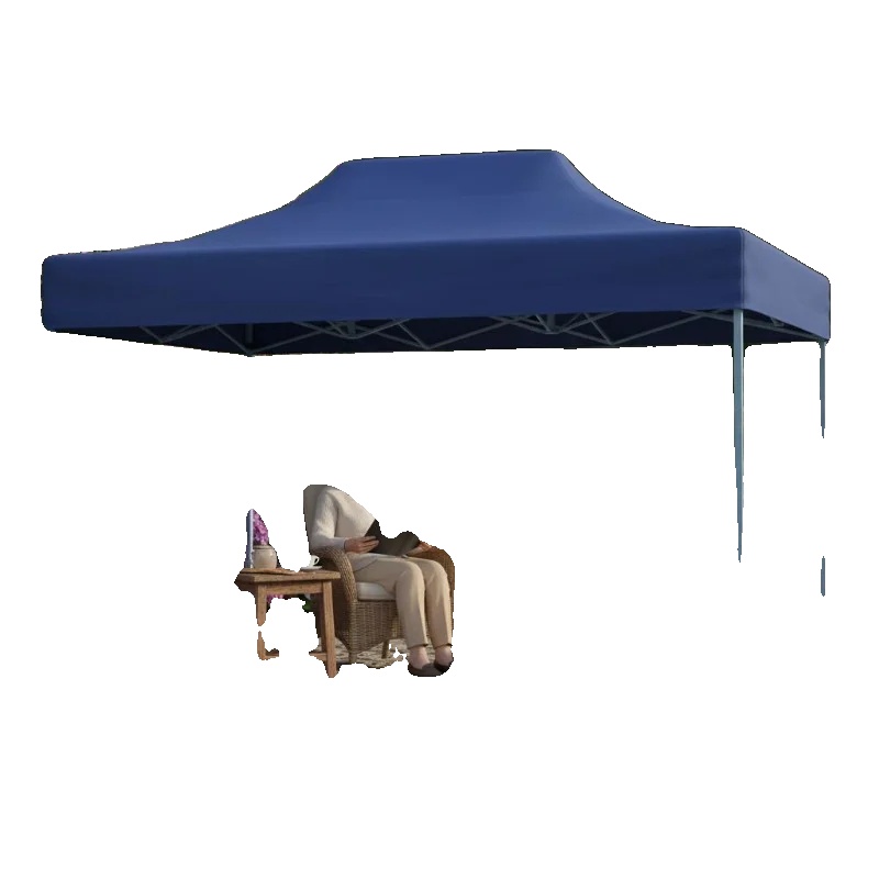 Faltzelt, Stahlrahmen, Wetterbeständiger Stoff, Blau