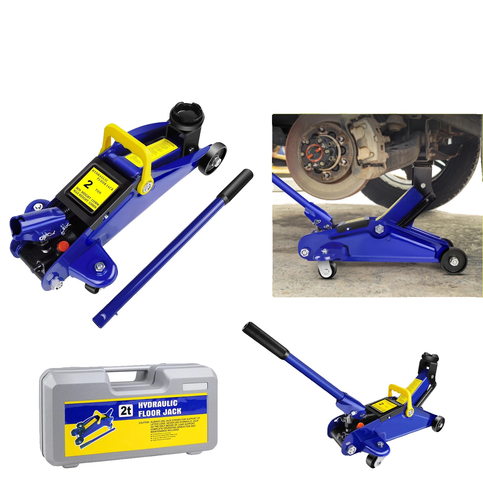 Hydraulikheber, 2 Tonnen Hebekapazität, Kompaktes Und Langlebiges Design, Bodenheber-blau2 L
