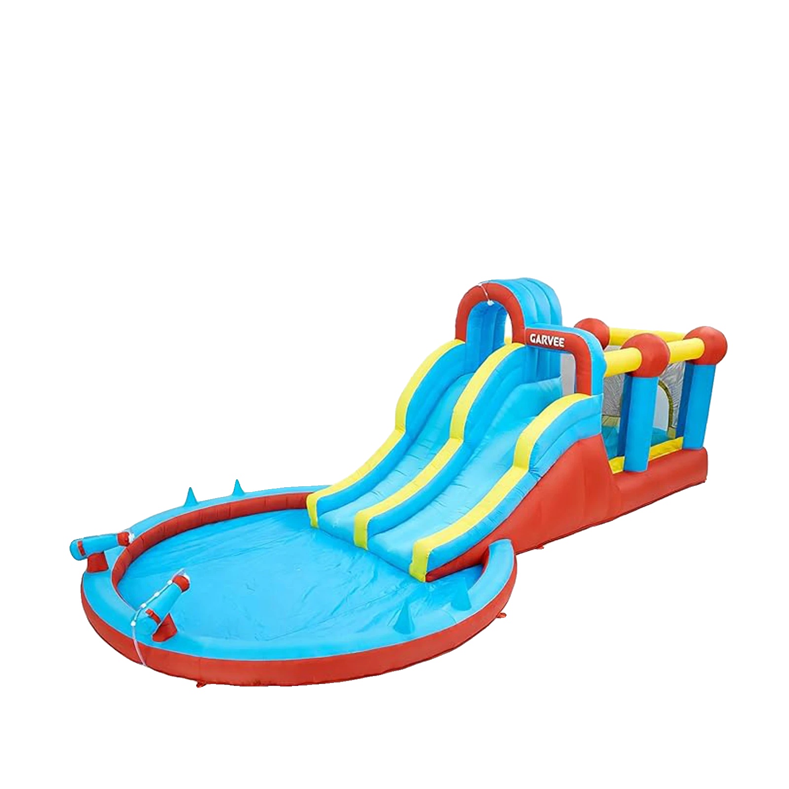 Aufblasbarer Wasserpark, Langlebiges Oxford-material, 550w Bläser, 15 Ft X 15 Ft X 8 Ft, Empfohlene Altersgruppe 3-12 Jahre, Maximale Tragfähigkeit