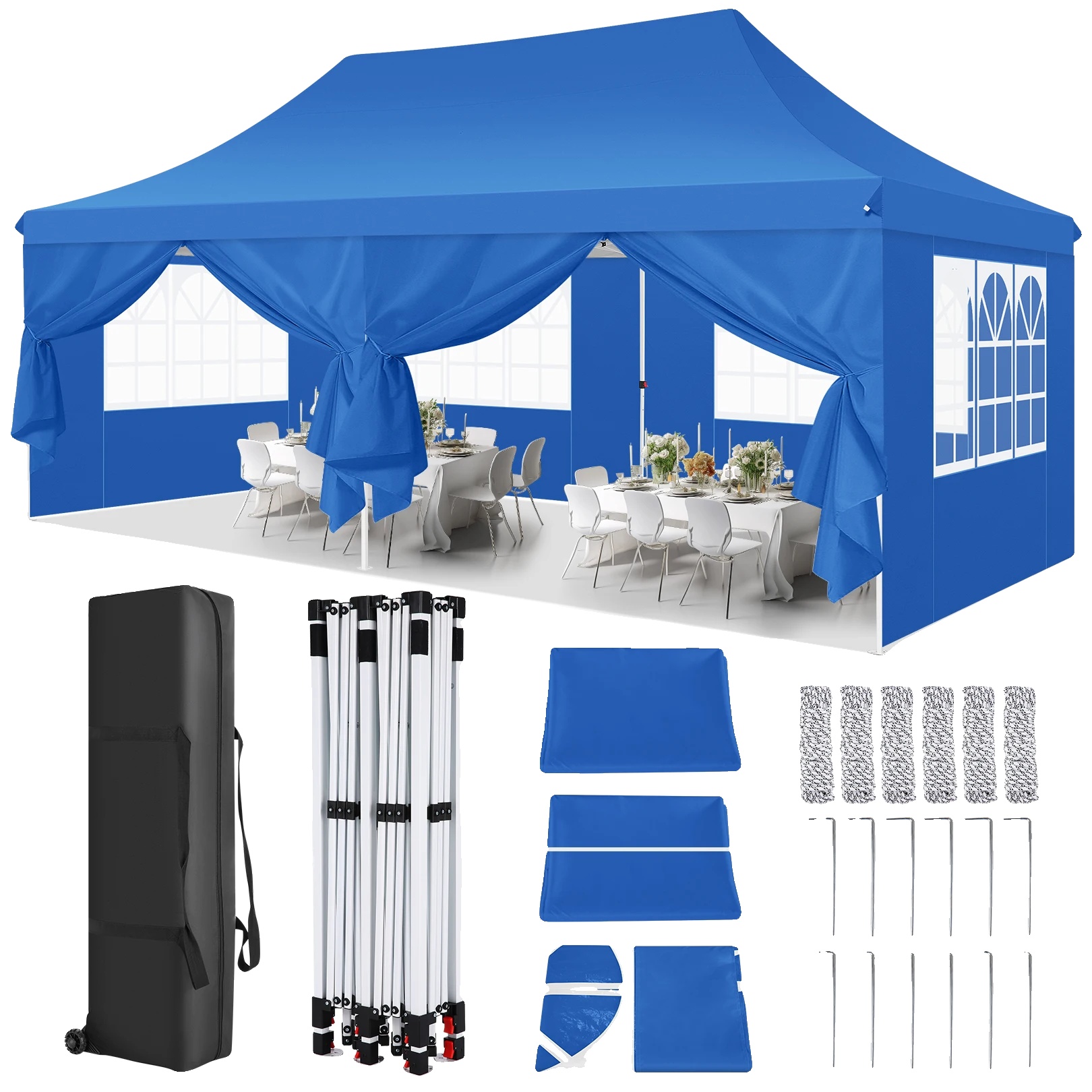 Pop-up Pavillon, Wetterfest, Schnelle Montage, Blau