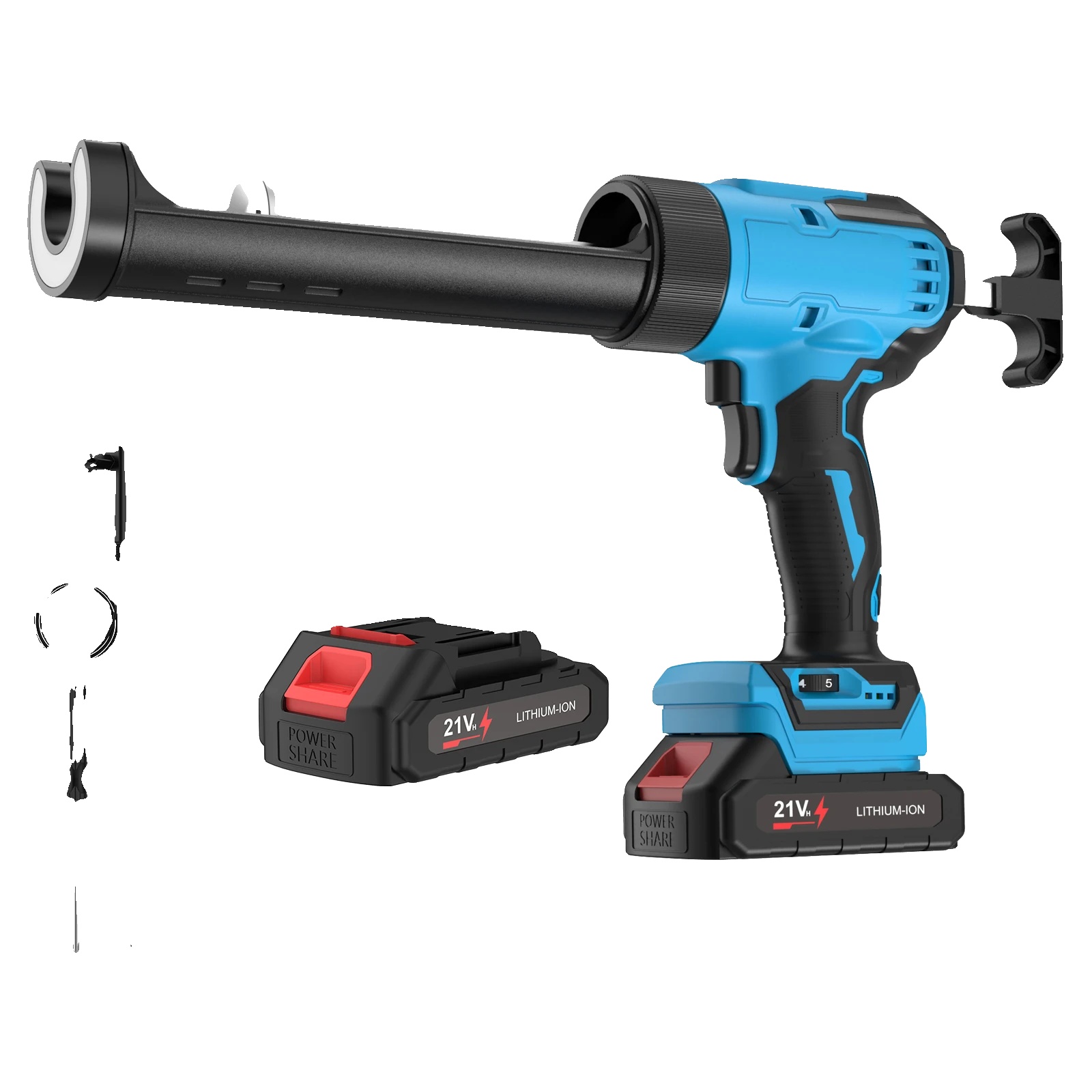 Elektrische Fugenpistole, 6-gang Verstellbar, Led-anzeige, Blau (1 Batterien)