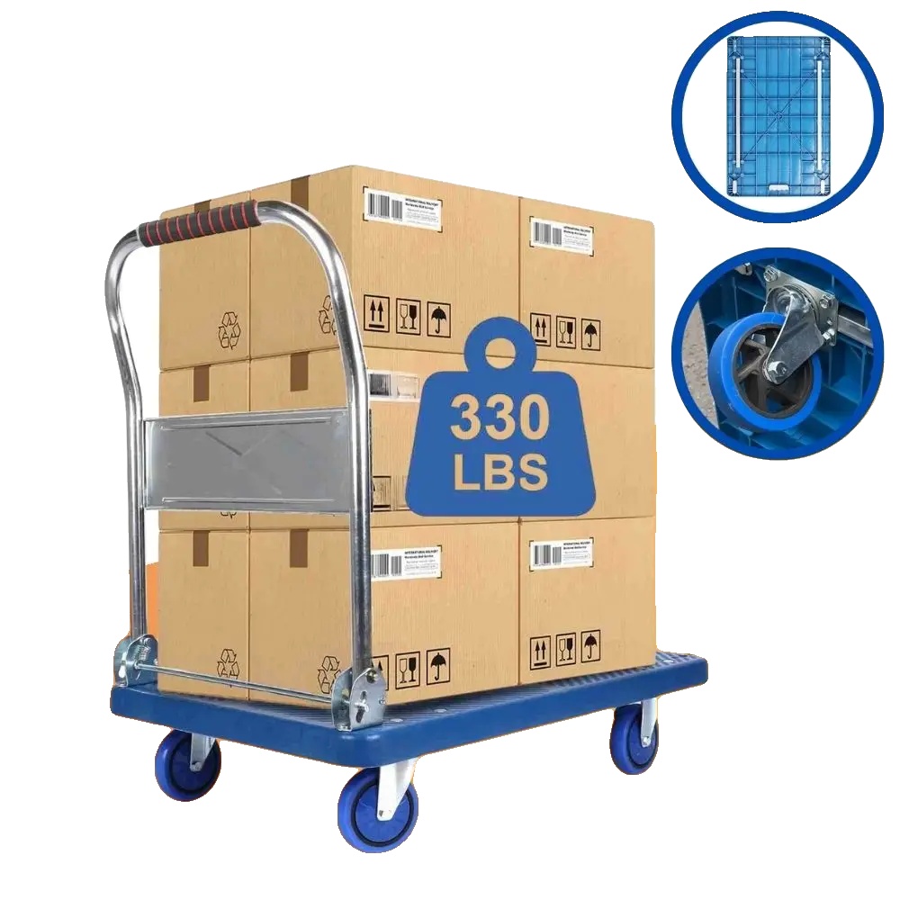 Schubwagen Dolly, 150 Kg Tragfähigkeit, 360° Schwenkbare Räder, Blau