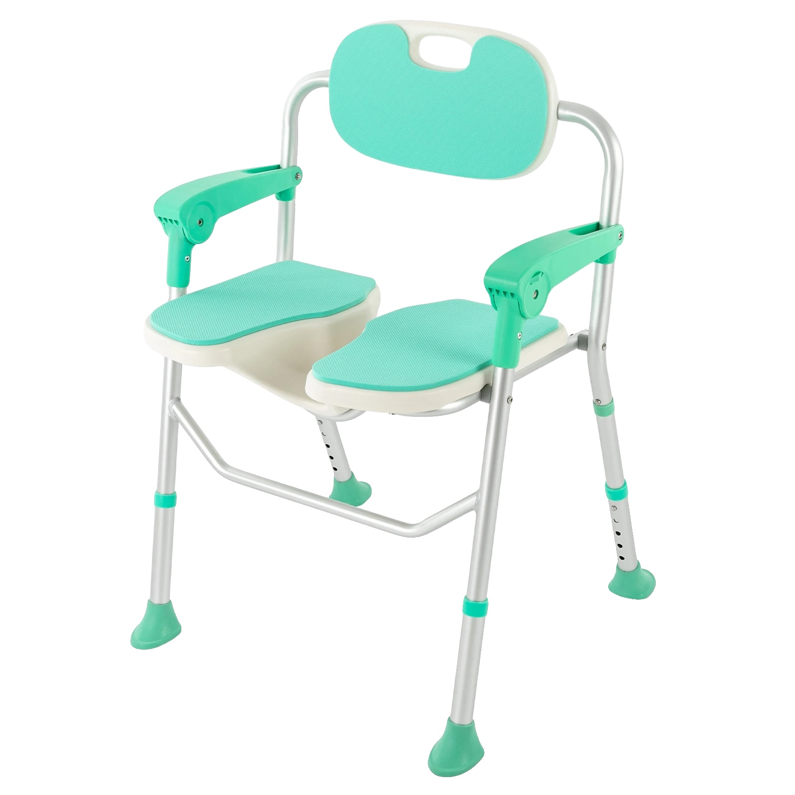 Duschstuhl, Höhenverstellbar, Rutschfestes Design, Blau