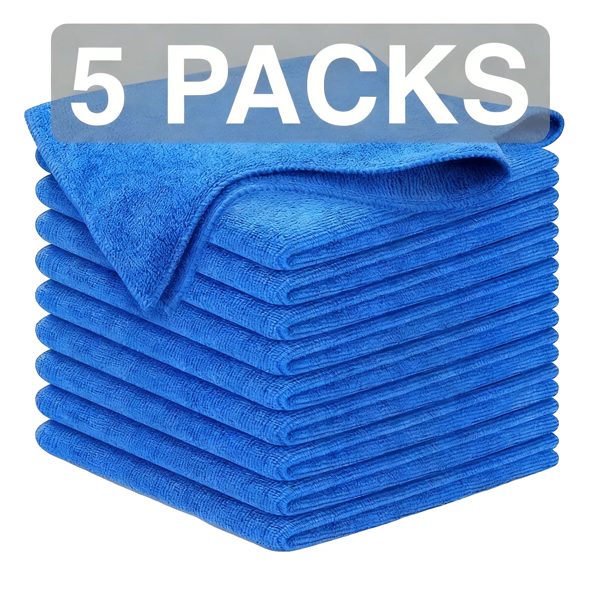 Mikrofaser-reinigungstücher, Super Saugfähig, Langlebig Und Fusselfrei, 5stück-b, Blau