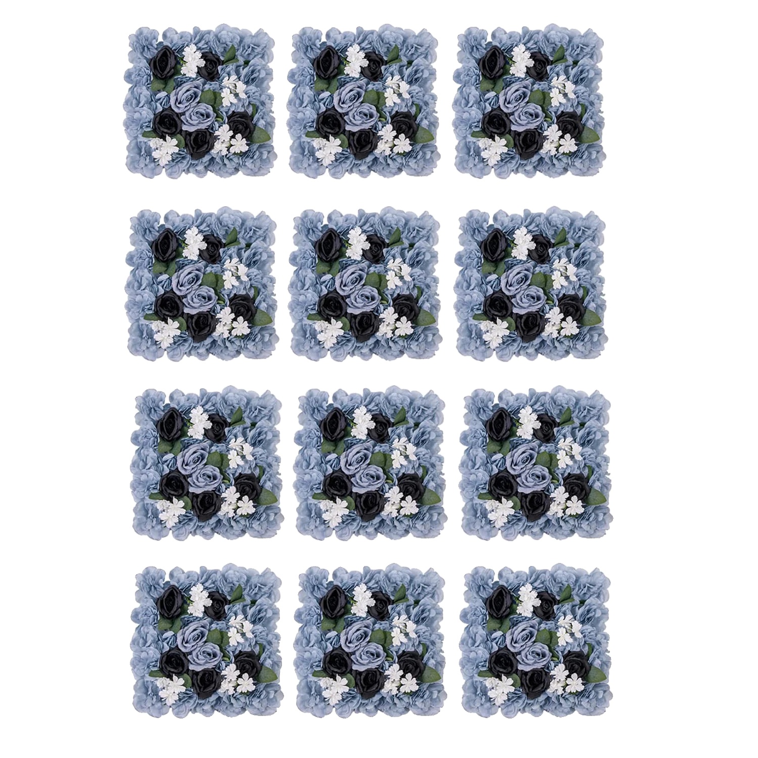 Blumenwandpaneele, 3d-seiden-design, Einfache Montage, Blau