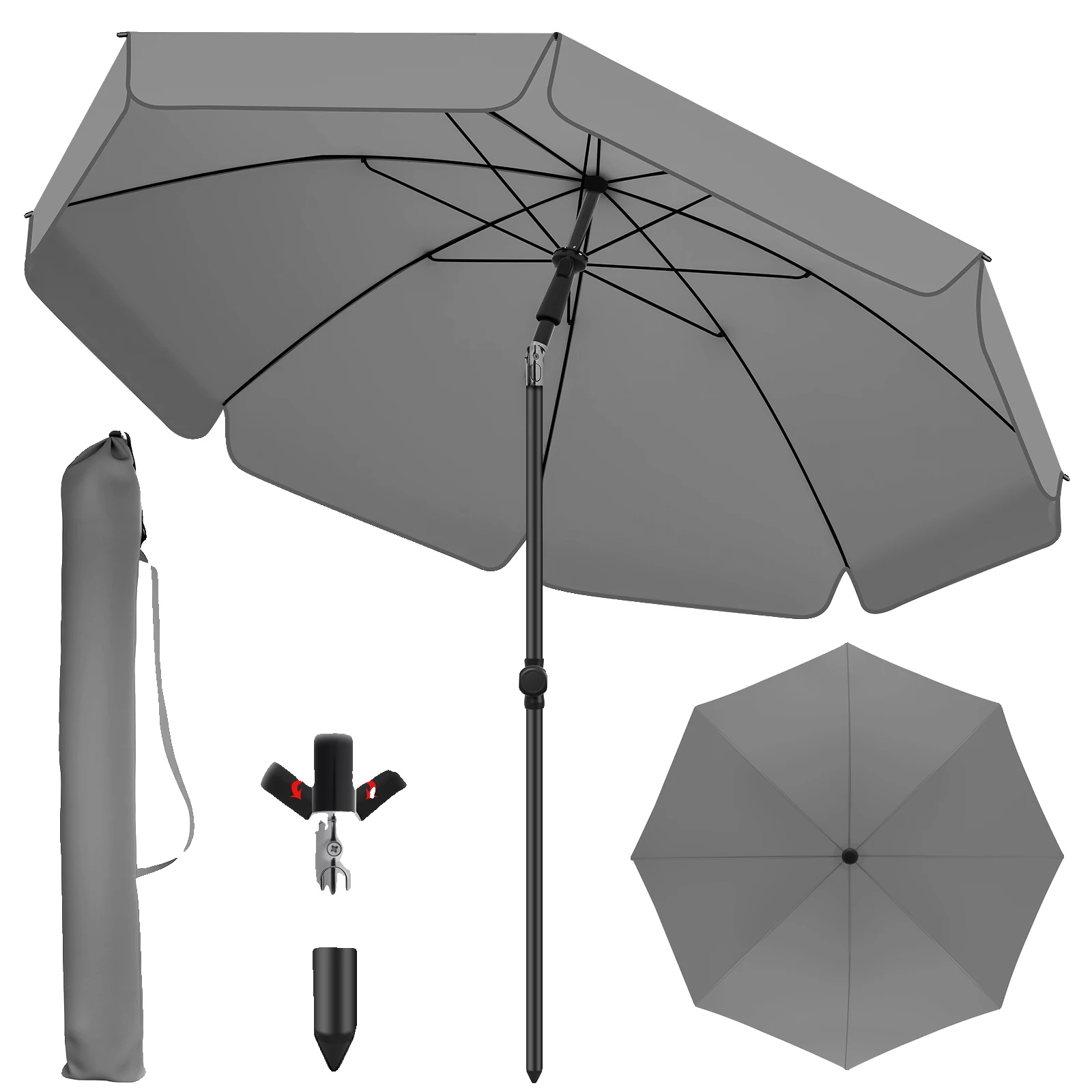 Sonnenschirm, Uv-schutz, Windstabilität, Himmelblau