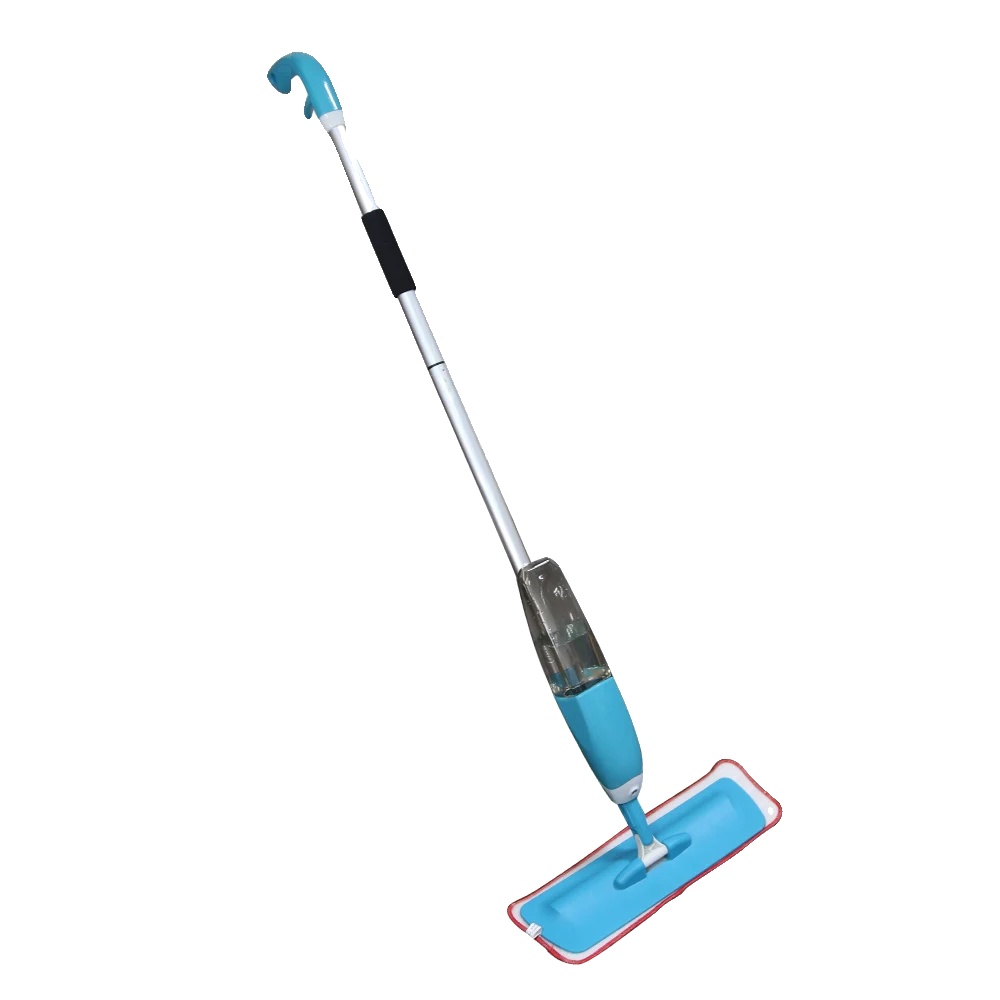 Sprühmopp, Wiederverwendbare Mikrofasertücher, 360° Schwenkbarer Kopf, Blau