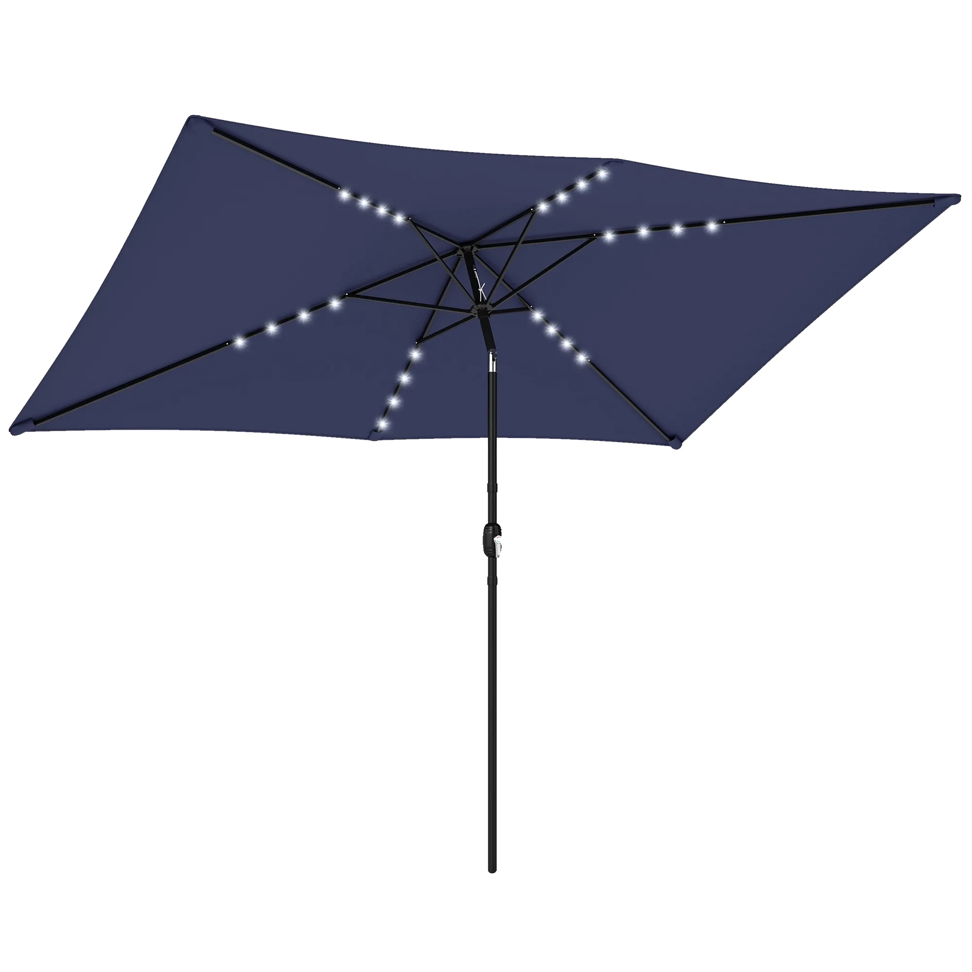 Terrassenumbrella, Uv-schutz, Solar-led-lichter, Blau