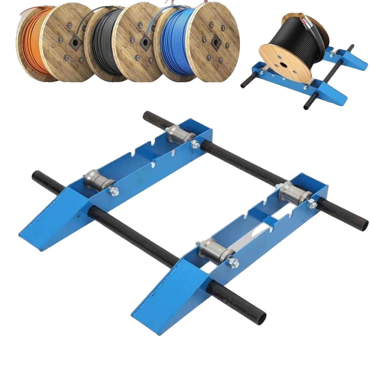Drahtspender, 1500 Kg Tragfähigkeit, Stahlkonstruktion, Verstellbar Für 30 Cm-120 Cm Trommeln, Massive Stahlräder, Geeignet Für Kabelmanagement