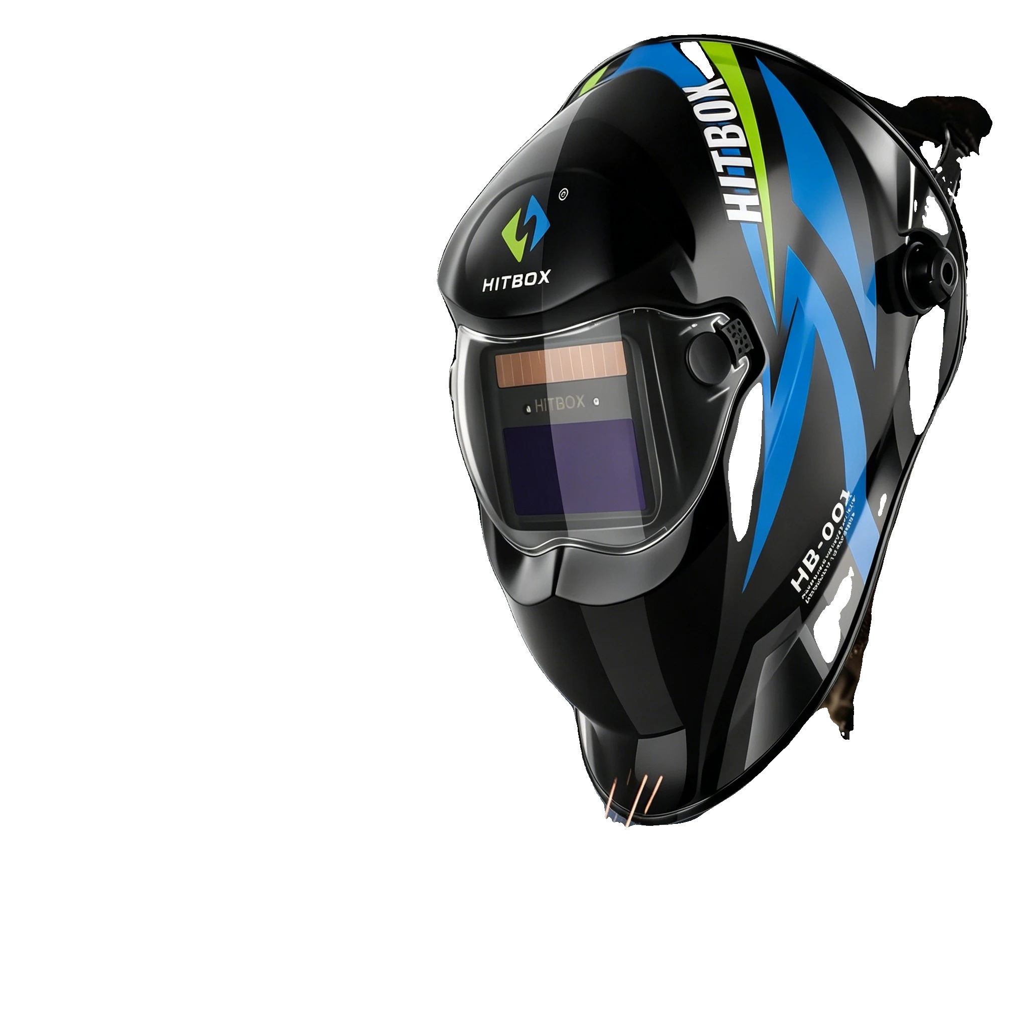 Schweißhelm, Automatisches Abdunkeln, 3-in-1 Betrieb, Hitbox Hb001 Blau