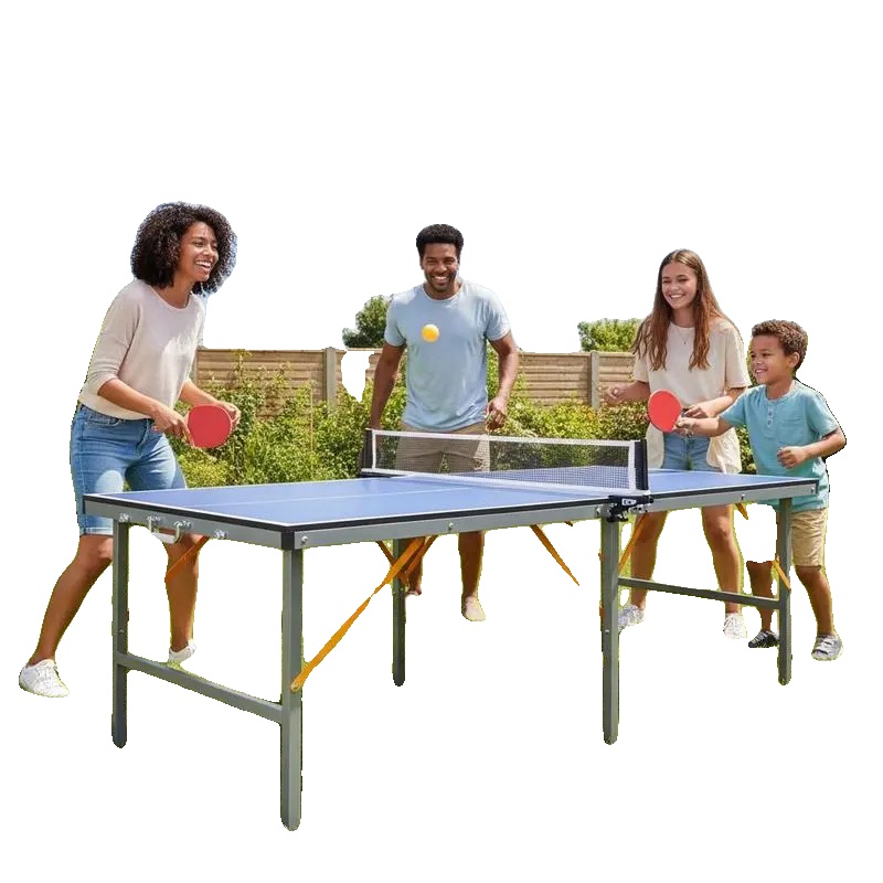 Tischtennisplatte, Faltbares Design, Inklusive Schläger Und Bälle, Blau