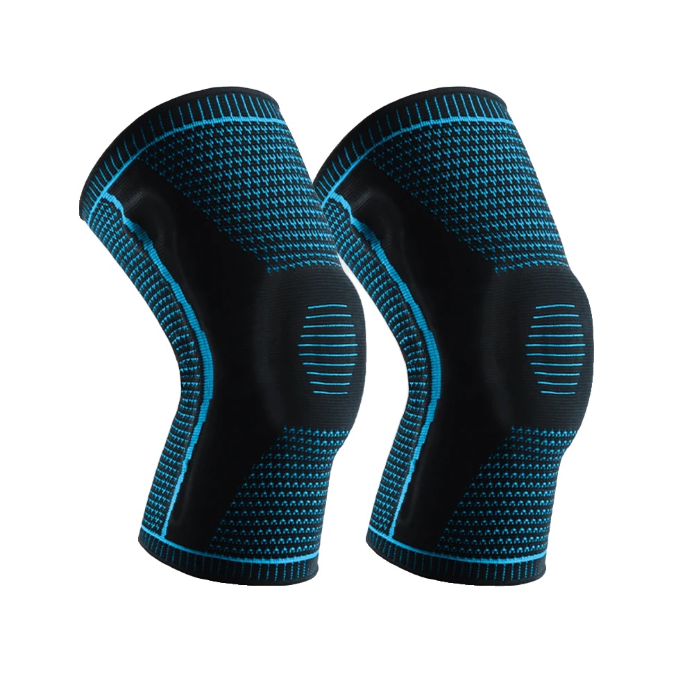Knieschützer, Kompressionsunterstützung, Leichtes Design, 2pc-blau, M