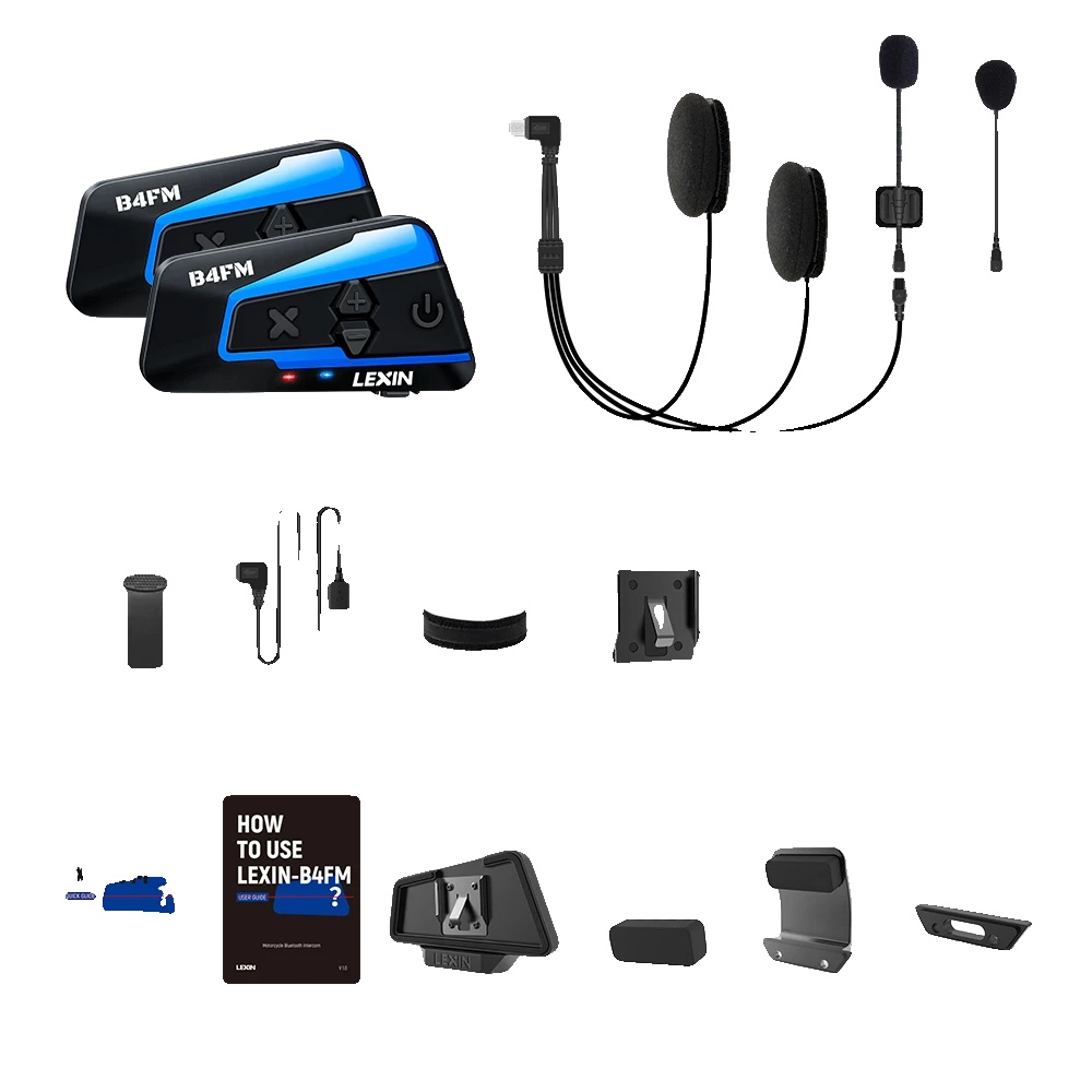Motorrad-intercom, Bluetooth 5.0, Musiksharing, Doppelpack 2pcs
