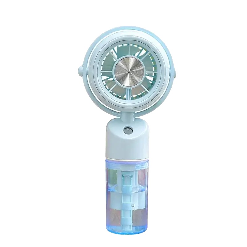 Handheld Nebelventilator, Einstellbare Geschwindigkeit, Tragbares Design, Blau