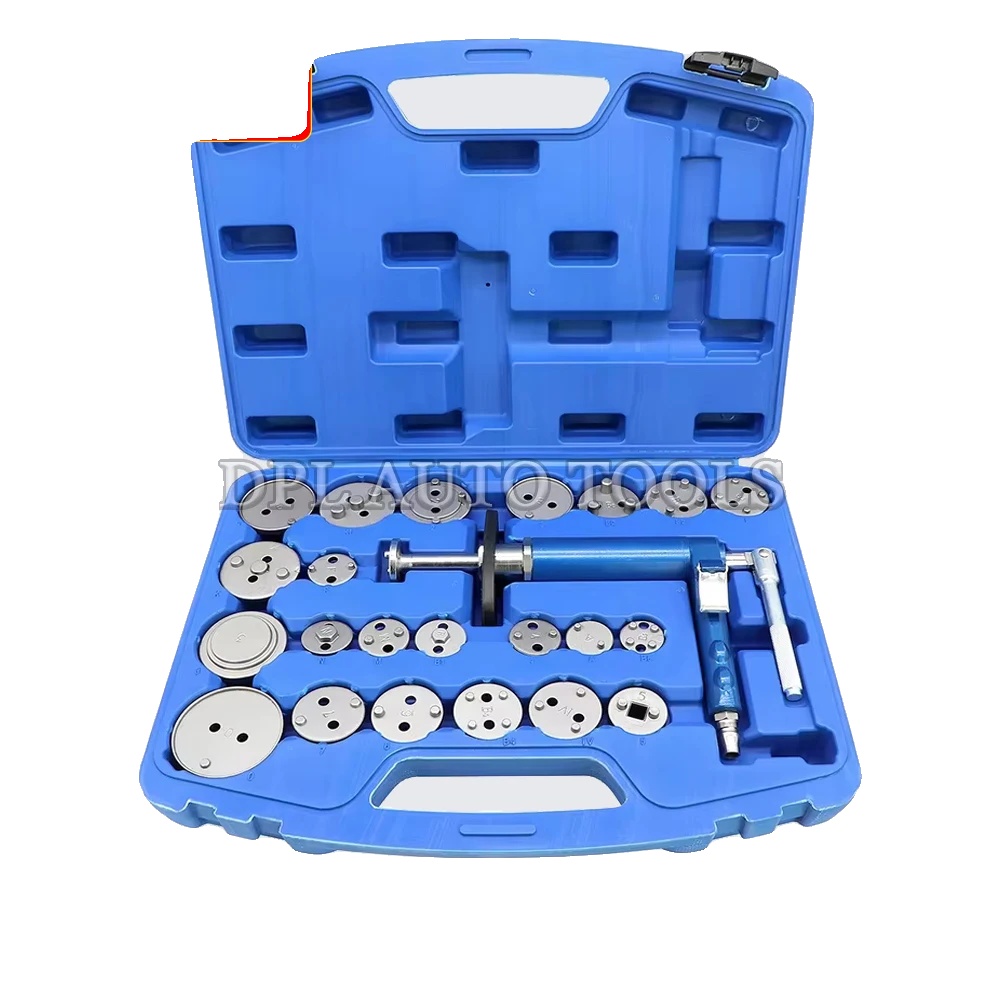 Pneumatisches Bremskolbenwerkzeugset, 23-teiliges Set, Aluminiumlegierung, 360° Schwenkbarer Griff, Korrosionsbeständig, Universelle