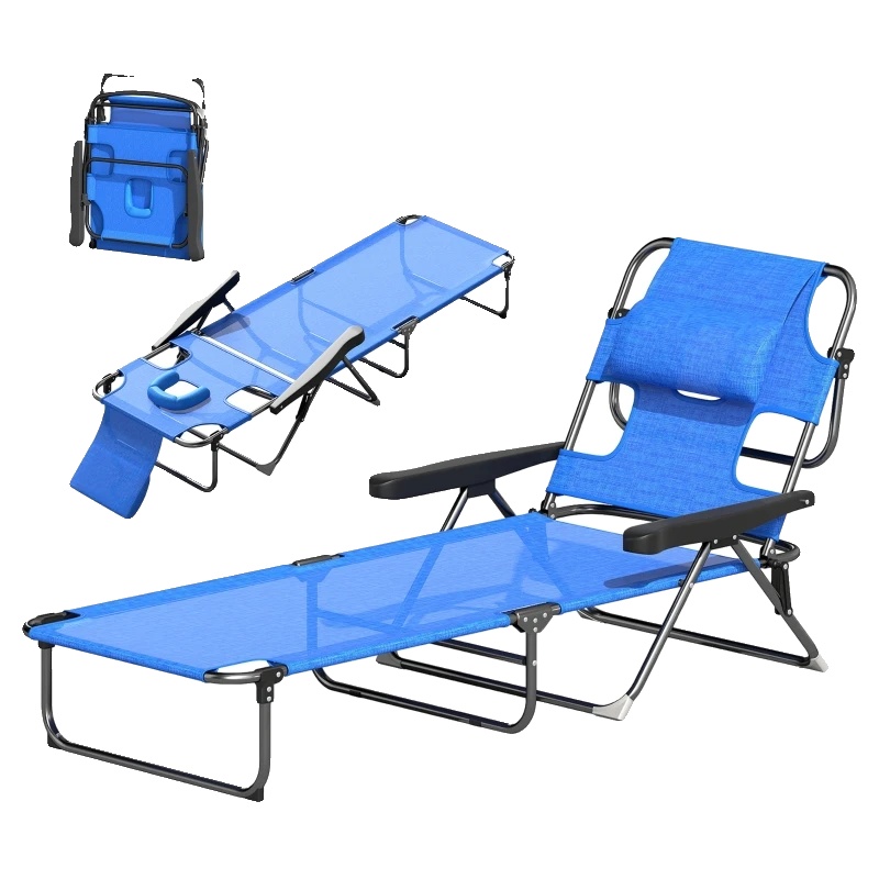 Gartenliege, 194 Cm X 72 Cm X 31 Cm, Klappbar, Verstellbare Rückenlehne, Uv-beständig, Polyester