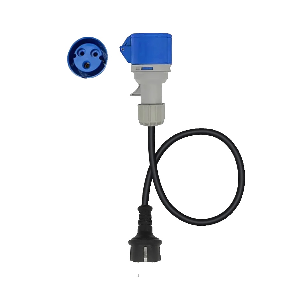 Tragbarer Ladeadapter, 32a Nennstrom, Wasserdichtes Design, Blaue Cee 32a To 16a