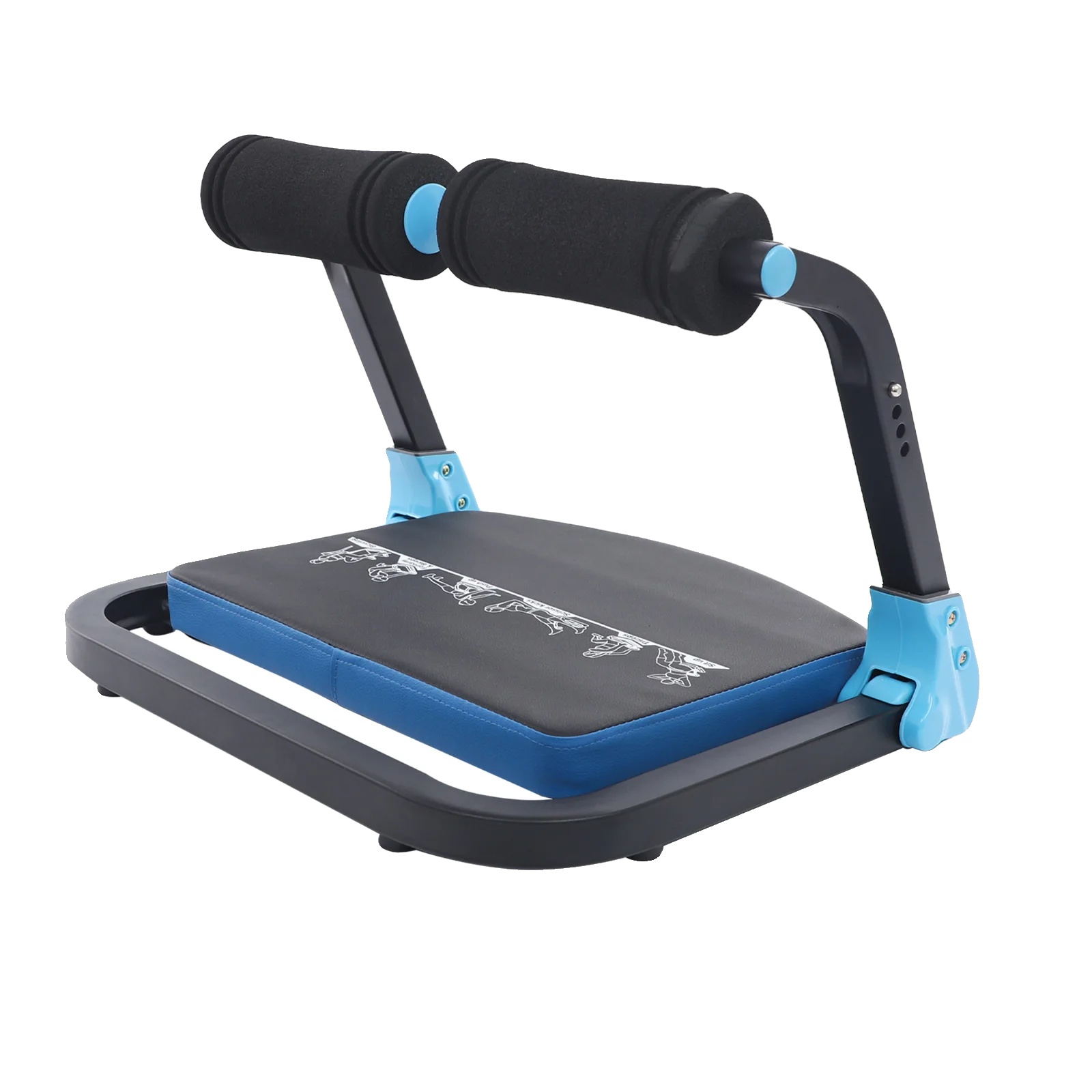 Bauchmuskeltrainer, Verstellbare Stufen, Kompaktes Design, Blau