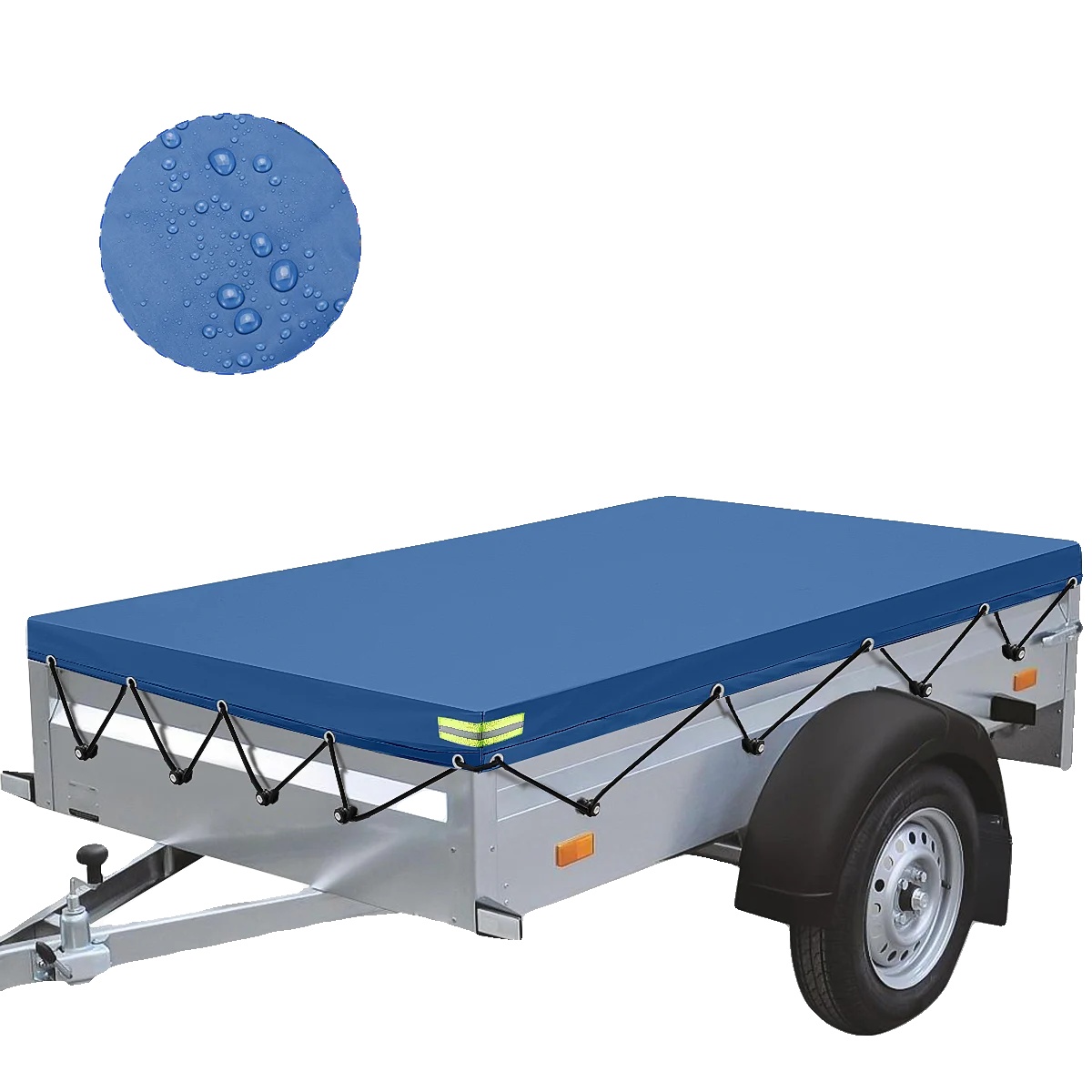 Trailerabdeckung, Wasserdichte Schutz, Universelle Passform, 208x114x13cm Blau
