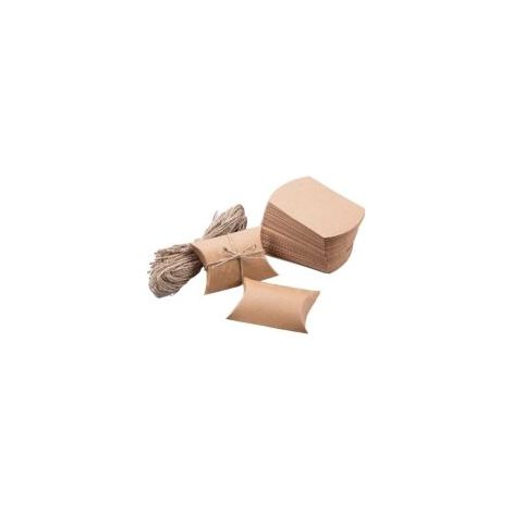 100 Geschenkboxen Aus Kraftpapier (9 X 7 X 2,4 Cm), Vintage-bonbonboxen, Papierverpackungsboxen Mit 40 Cm Schnur, Große Verpackungsboxen Für Hochzeiten, Diy-projekte Usw.
