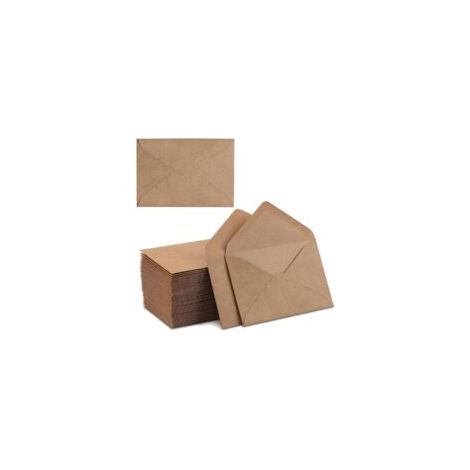 100er-packung Kraftpapier-umschläge – 130 G/m² – 13,5 X 18,5 Cm – Nassklebeverschluss – Spitz Zulaufende Klappe – Recycling-umschläge Für Grußkarten, Geburtstagskarten Und Einladungen – Braun