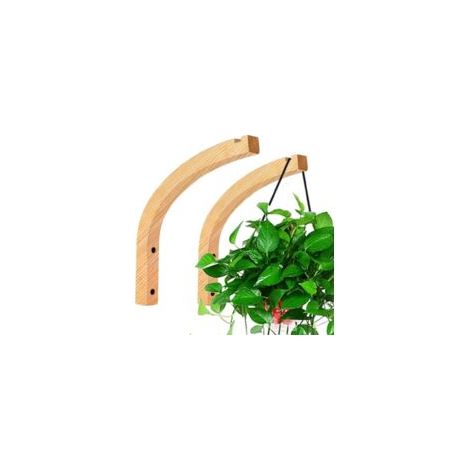 2 Stück Hängender Wandtopf Aus Holz, Holzhaken, Pflanzenhalter, Laternenhalterung, Wandpflanzenhaken, Blumenlampenhalter Aus Holz, Hängepflanzenhaken