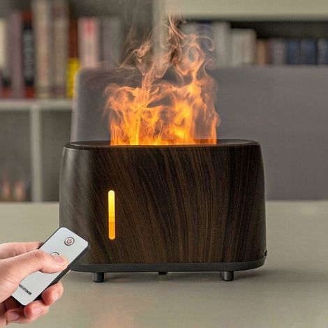 Aroma-diffusor Mit Flammeneffektlicht, Luftbefeuchter Mit Timer Und Einstellbarer Helligkeit, Fernbedienung Für Zuhause, Büro, Schlafzimmer Und Badezimmer Von Debuns