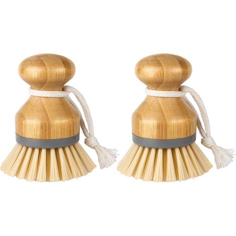 Bambusbürsten, Ideal Zum Reinigen Von Geschirr, Töpfen, Pfannen Und Spülbecken. 2er-pack.