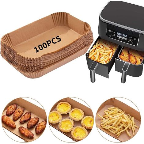 Einweg-backförmchen Aus Papier Für Heißluftfritteusen – 100 Stück – Lebensmittelechtes Backpapier – Geeignet Für Ninja Dz201 – Zubehör Für Die Ninja Gourmet Doppel-heißluftfritteuse